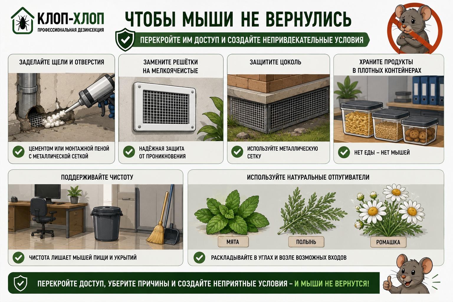 Как не допустить возвращения мышей
