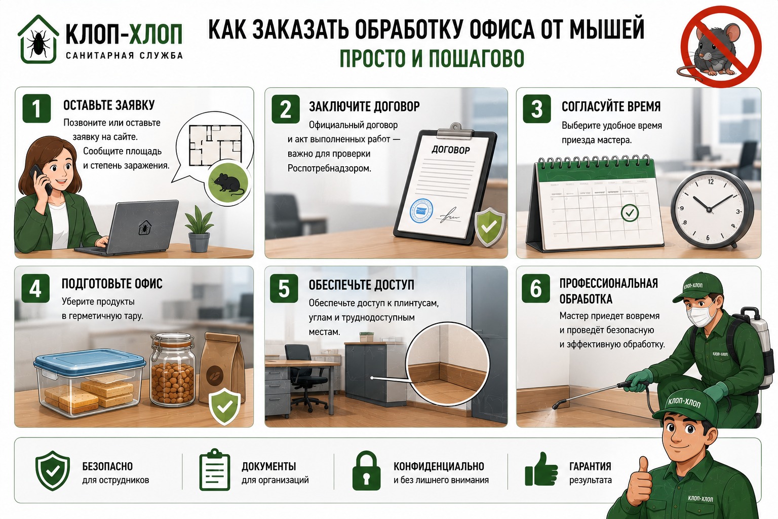 как заказать услугу травли мышей в офисе