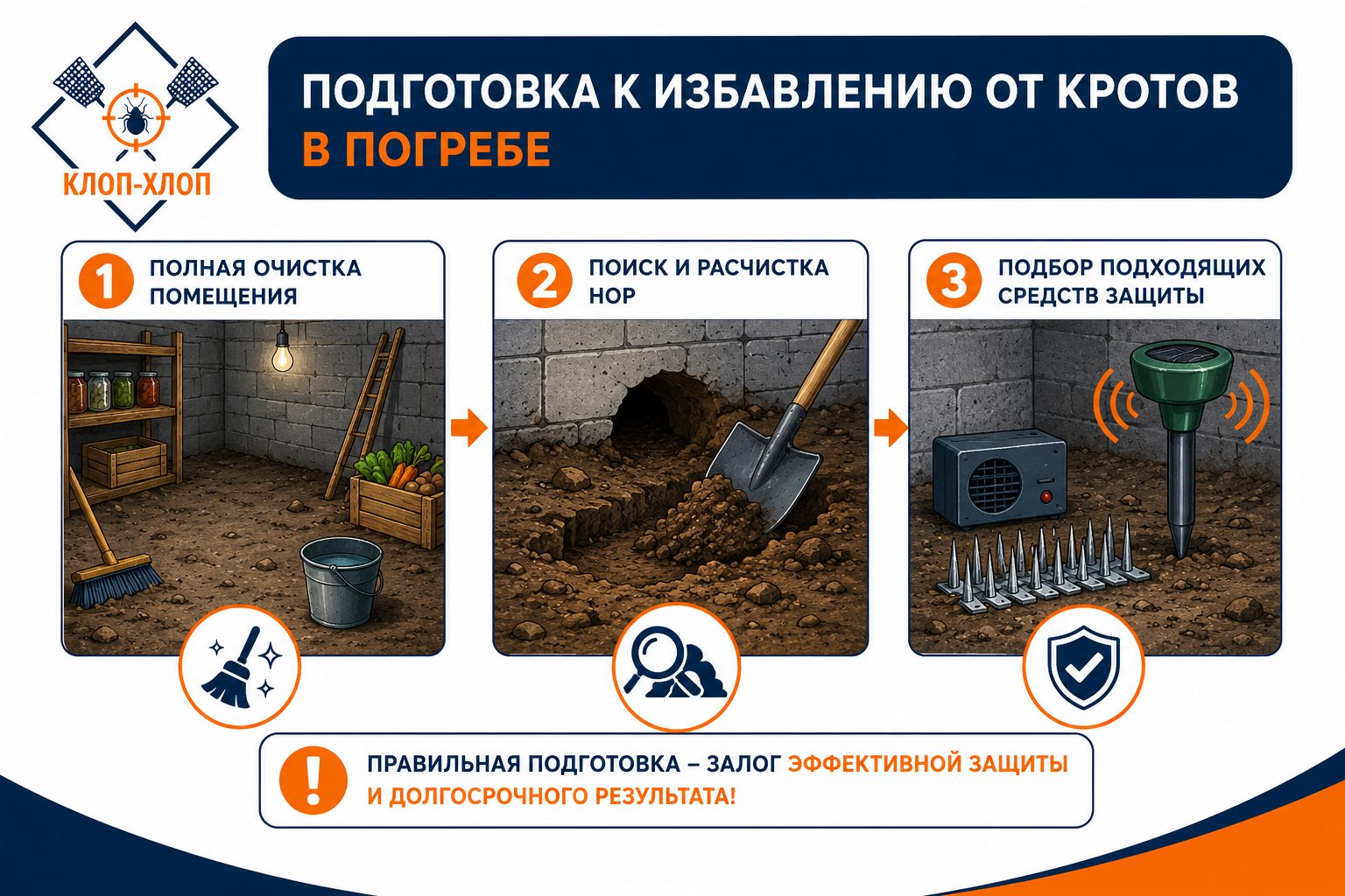 Подготовка погреба к борьбе с кротами
