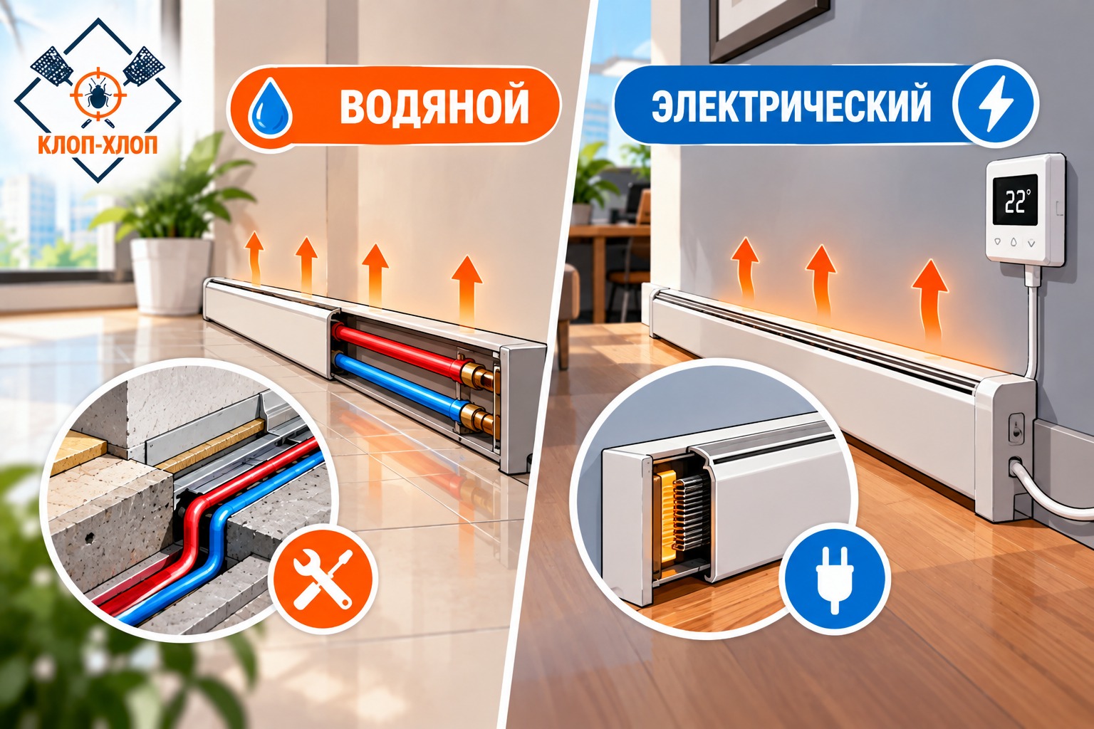 Теплый плинтус в офисе