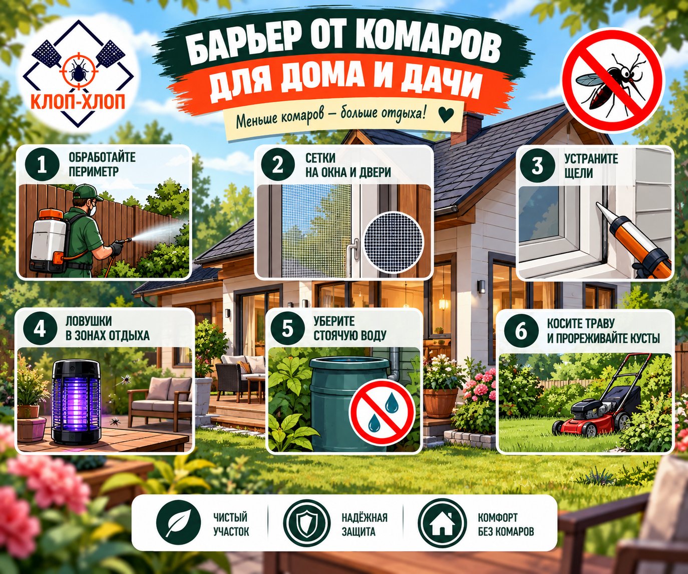 Барьерная защита дома и дачи от комаров