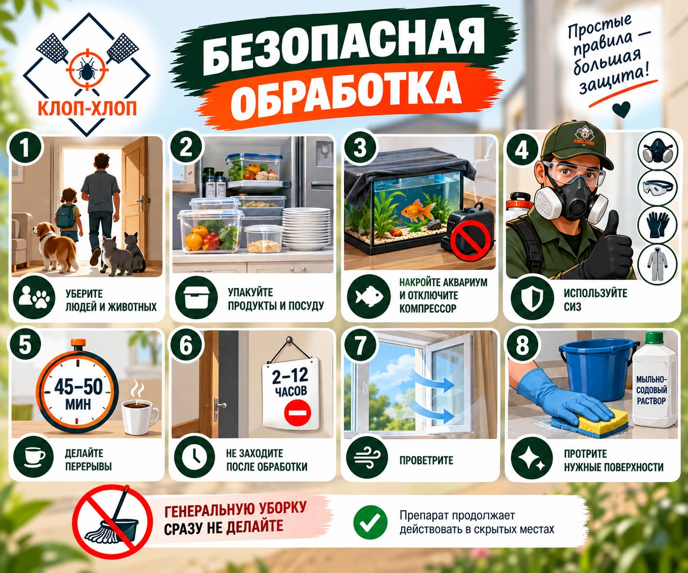 Правила безопасности во время обработки инсектицидами
