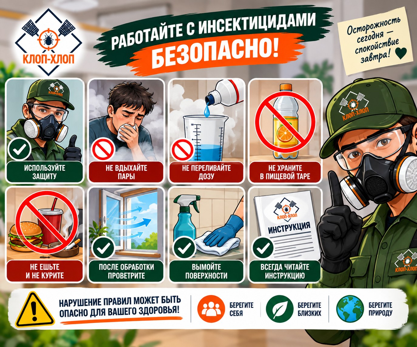 Типичные ошибки при работе с инсектицидами, которые приводят к отравлениям