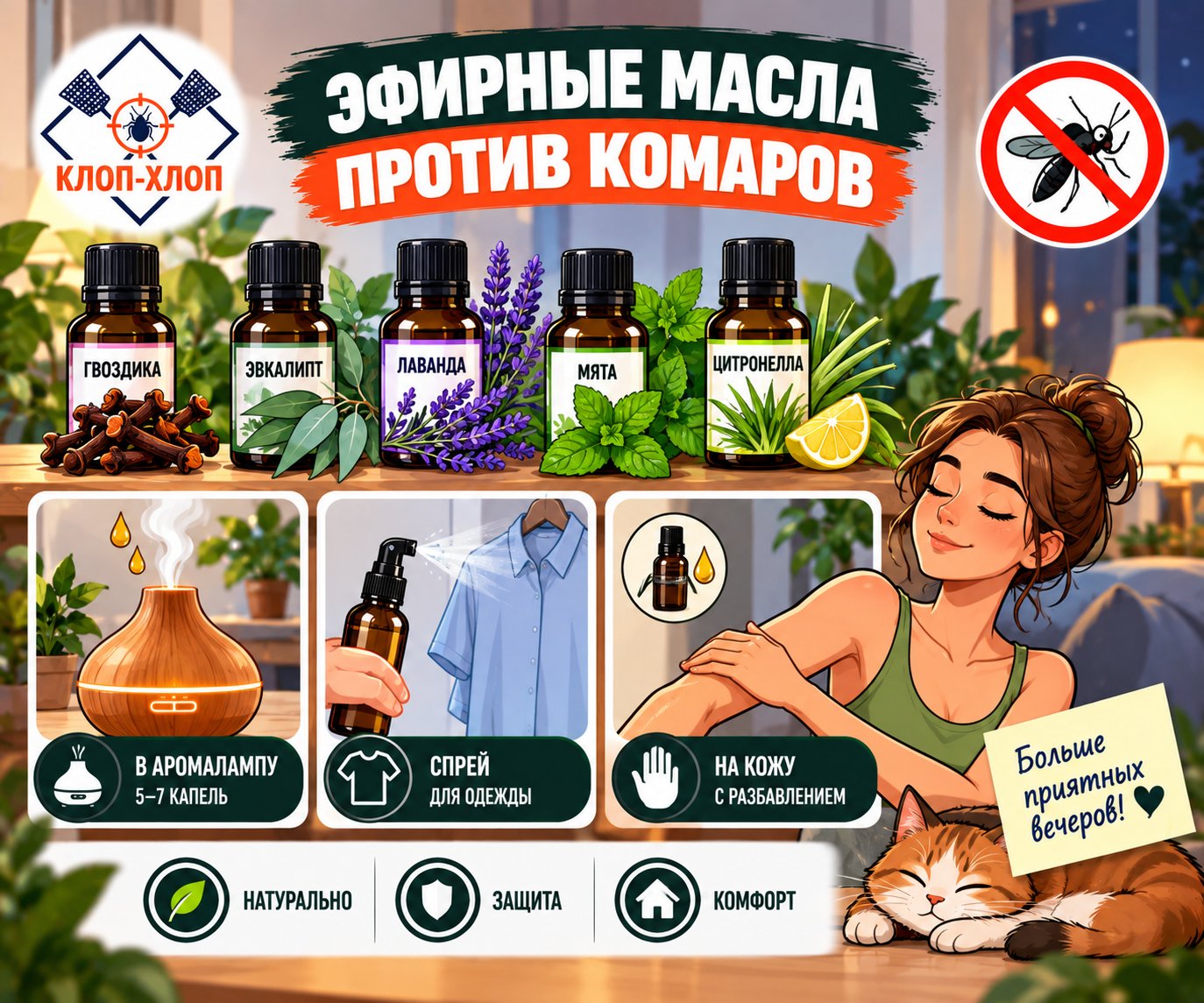 Эфирные масла: аромат, который комарам не по душе