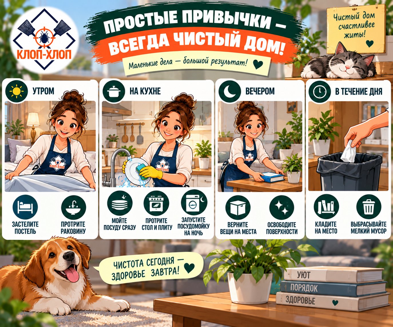 Ежедневные привычки, которые поддерживают чистоту без генеральных усилий