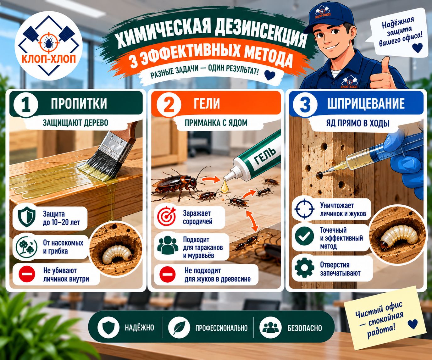 Химические методы: инсектицидные пропитки, гели и шприцевание ходов