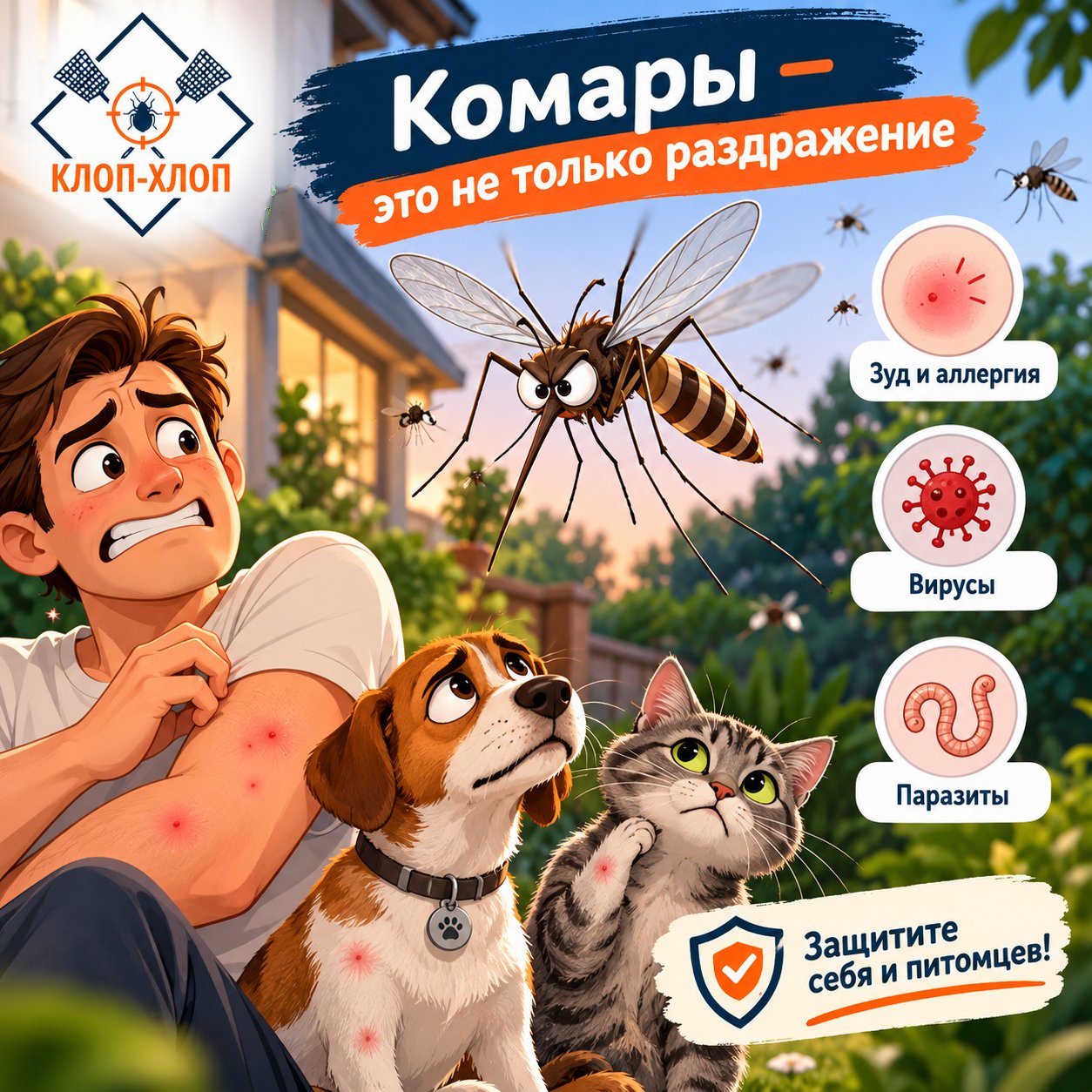 Чем опасны комары для здоровья человека и домашних животных