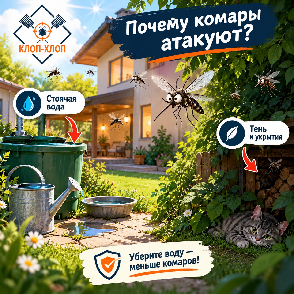 Почему комары массово атакуют дом и участок