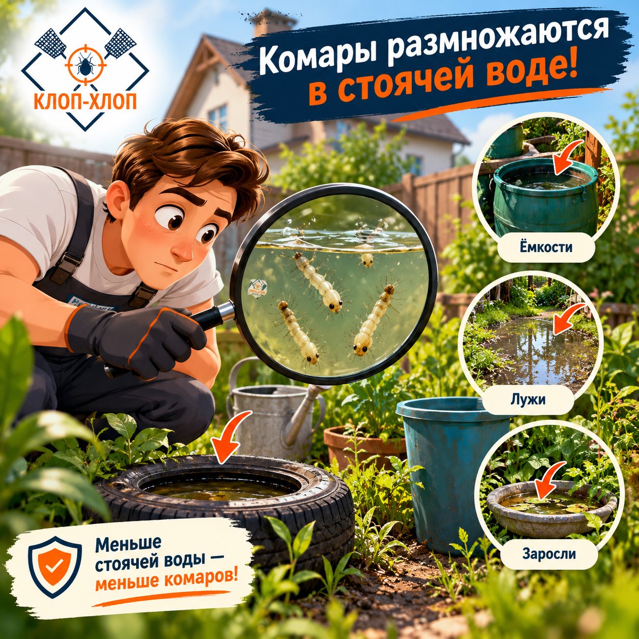 Как обнаружить места размножения комаров на участке