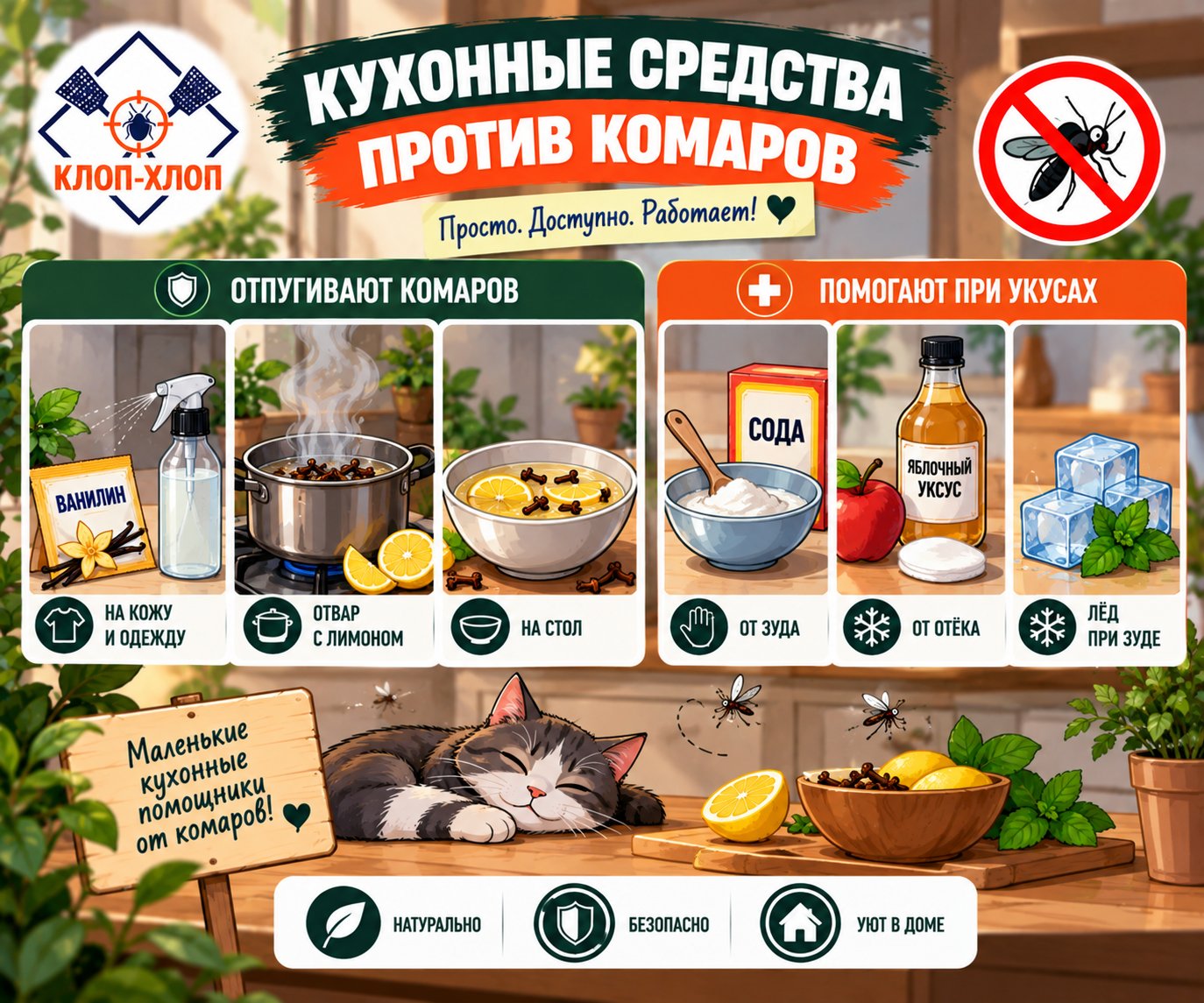 Кухонные хитрости против укусов и для защиты