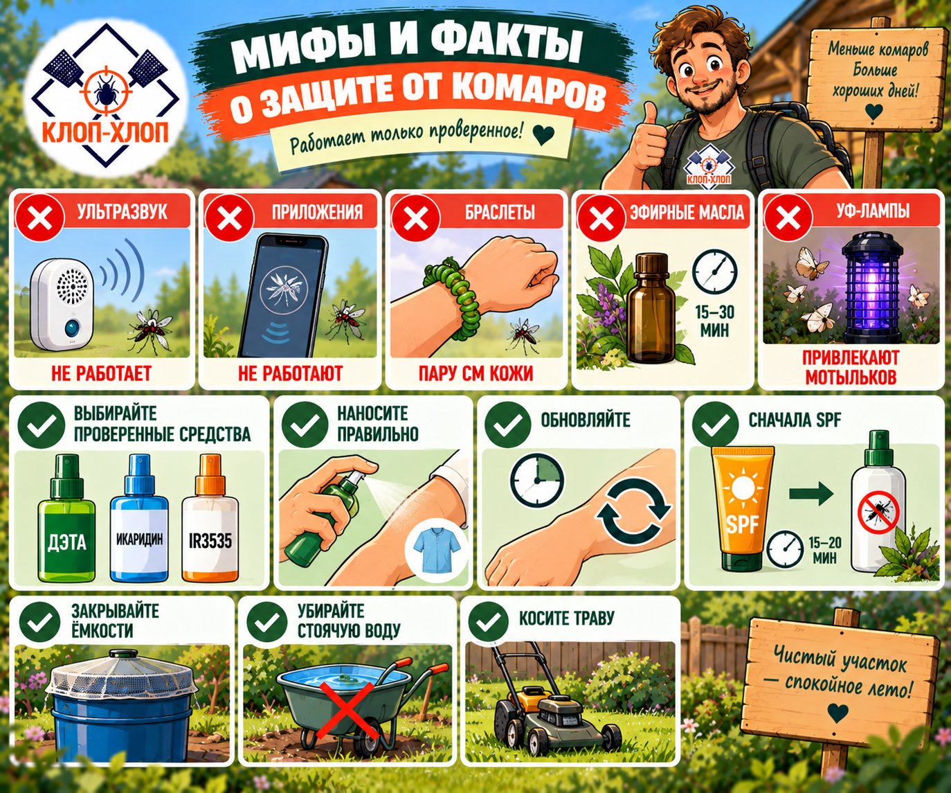 Типичные ошибки и мифы в защите от комаров, которые снижают эффективность борьбы