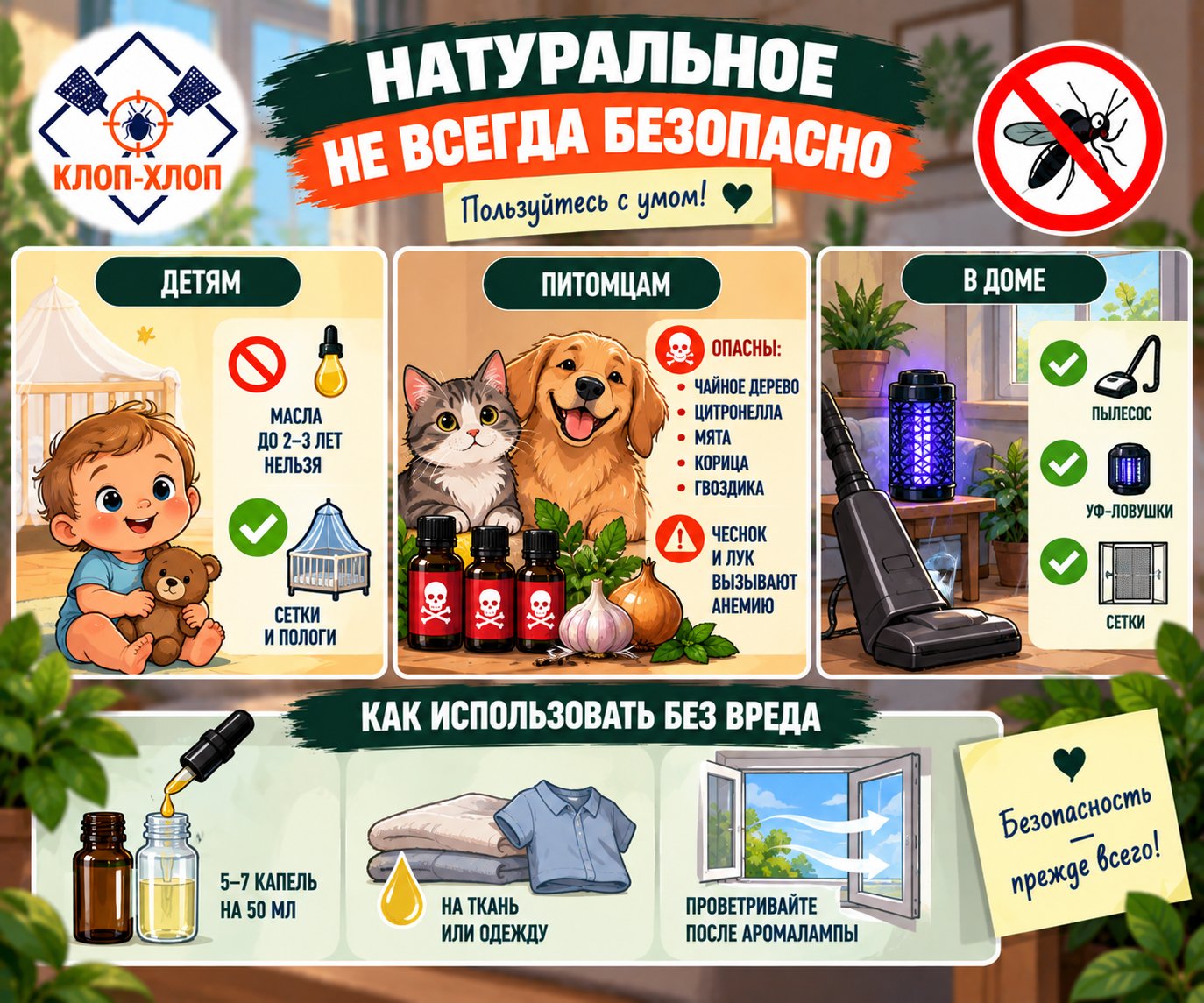 Безопасность прежде всего при борьбе с комарами