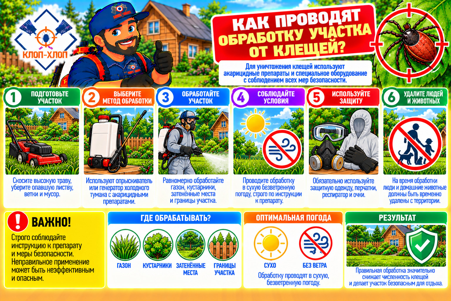 Эффективное уничтожение клещей