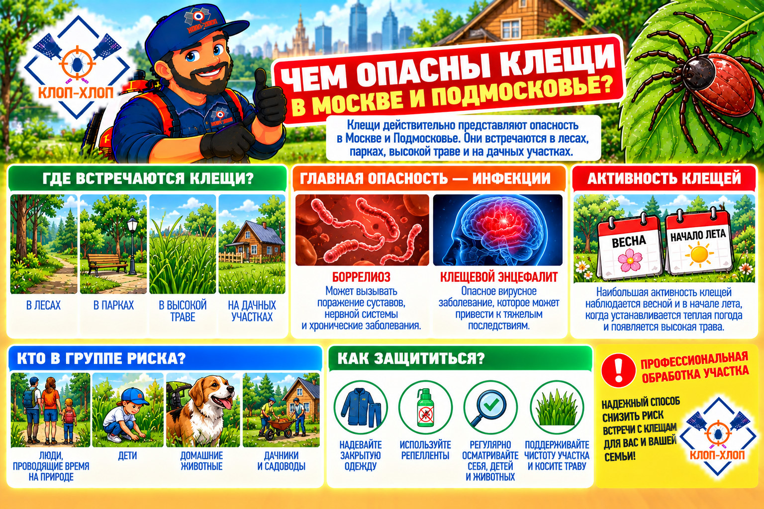 Обработка от клещей в Москве: преувеличена ли опасность паразитов?