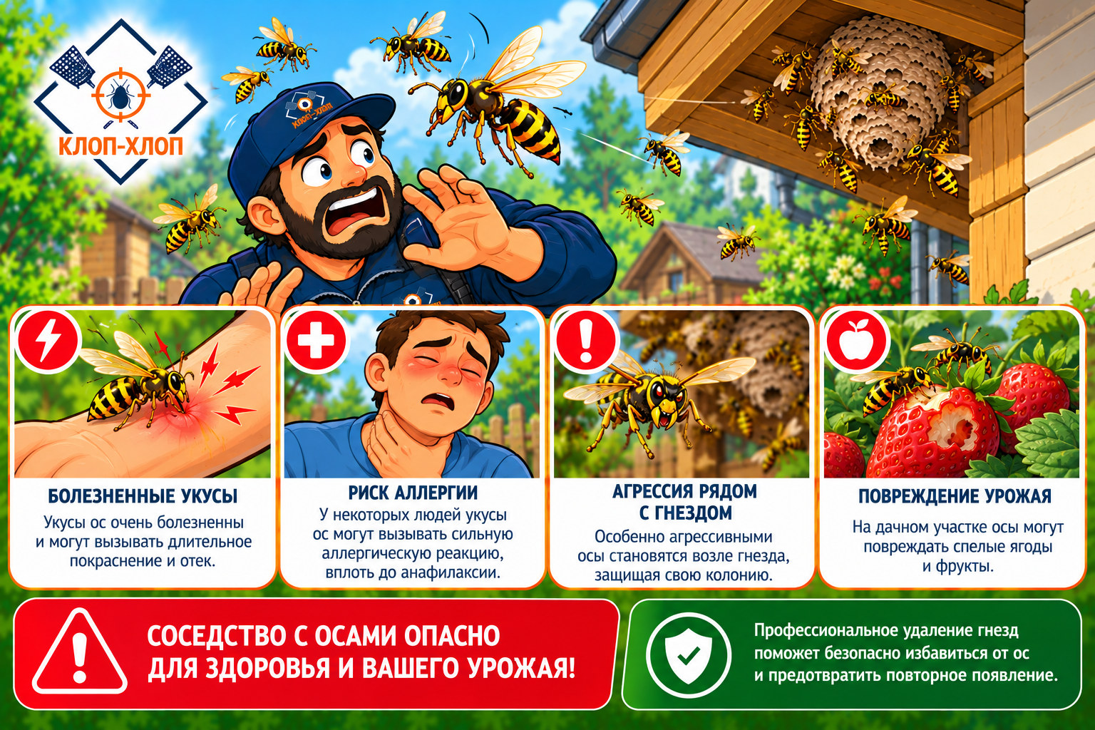 Чем опасно соседство с осами?