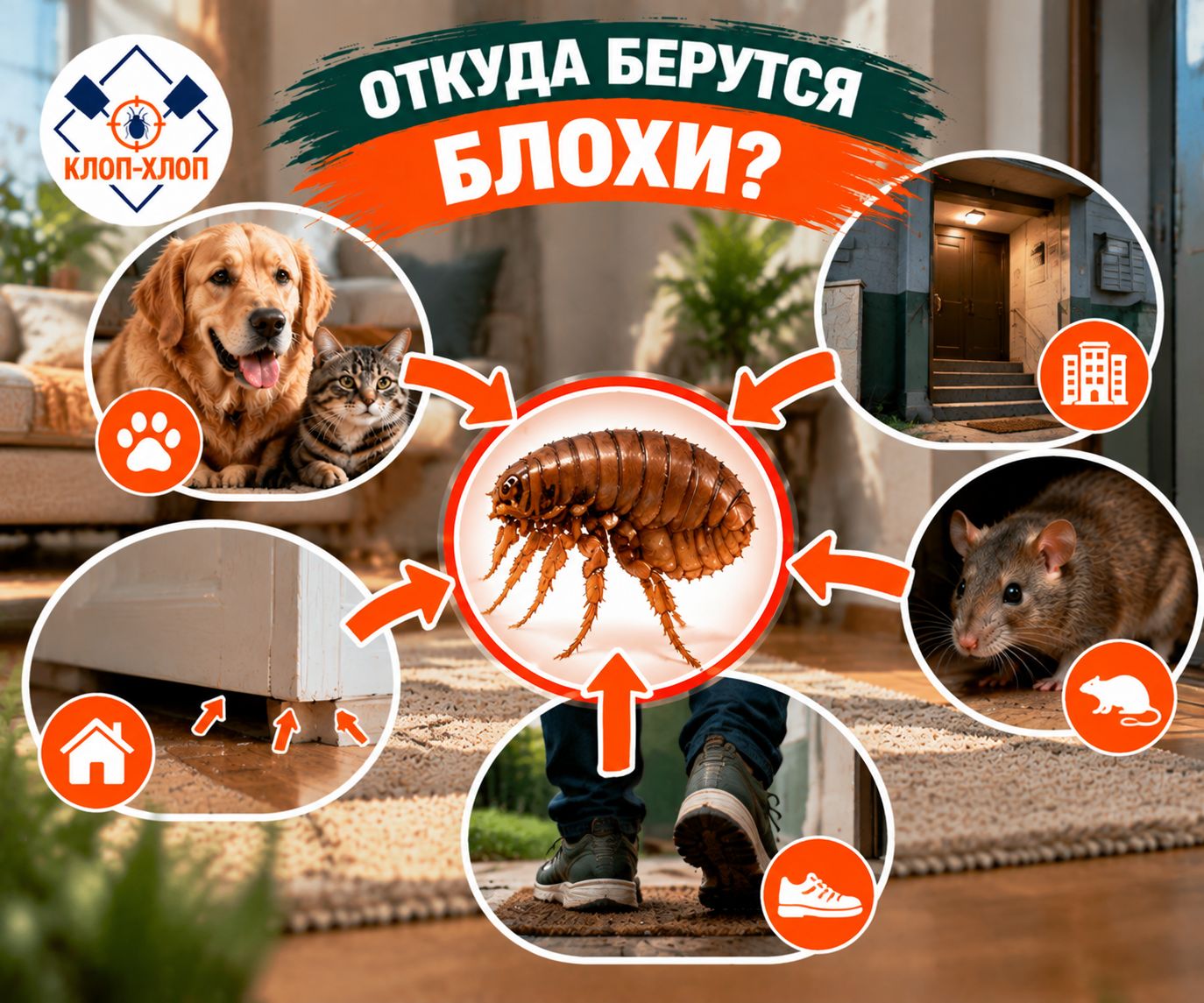 Откуда появляются блохи в квартире