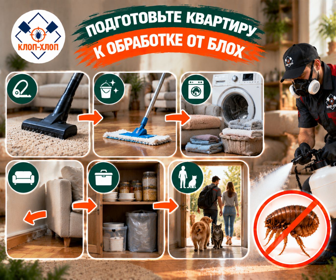 ак подготовить квартиру к обработке от блох
