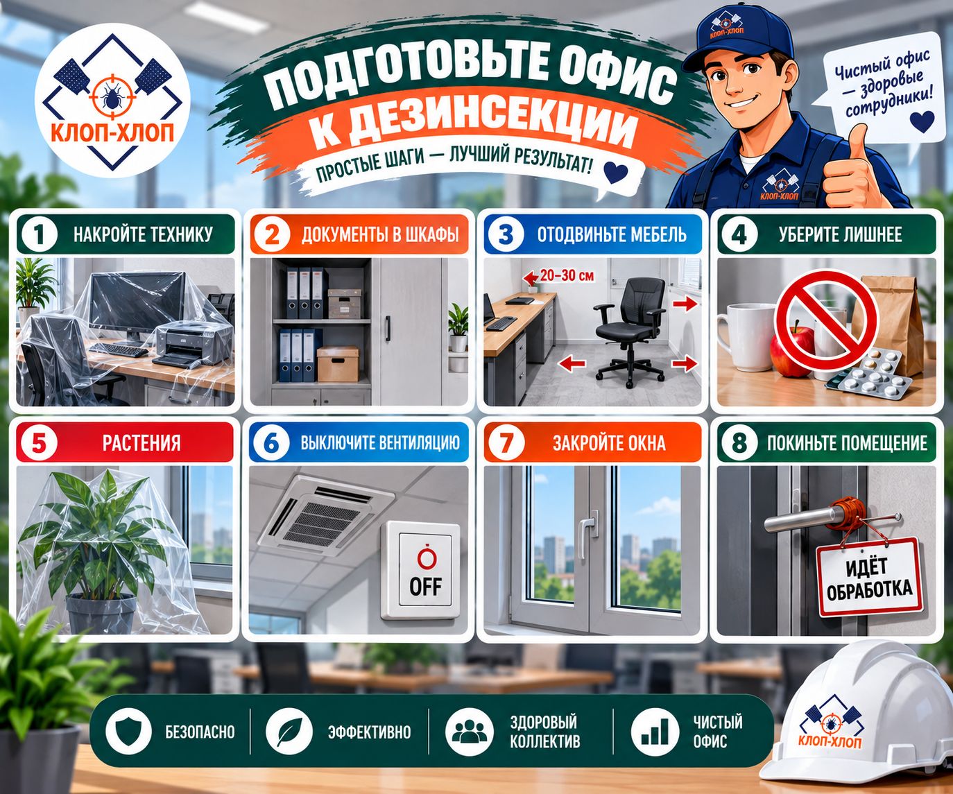 Подготовка офиса к обработке: изоляция техники, документов и рабочих мест