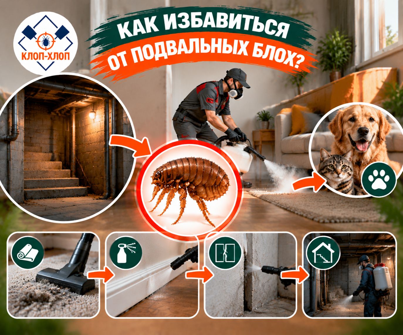 Уничтожение подвальных и земляных блох