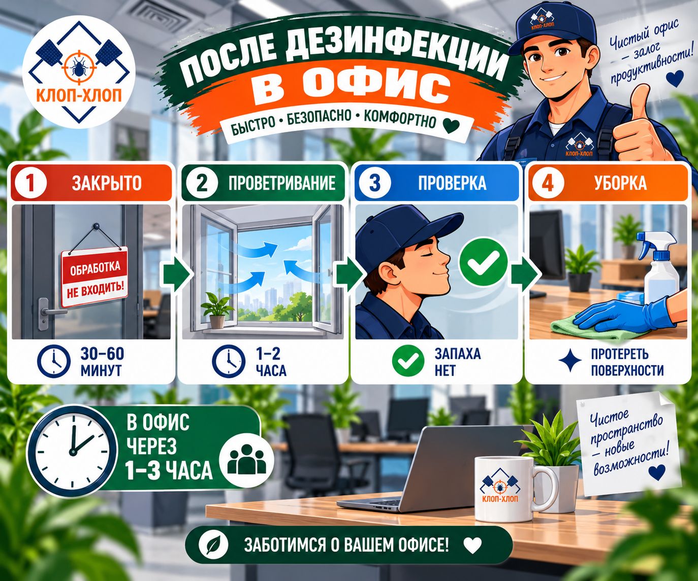 Когда можно вернуться в офис после дезинфекции вентиляции в офисе