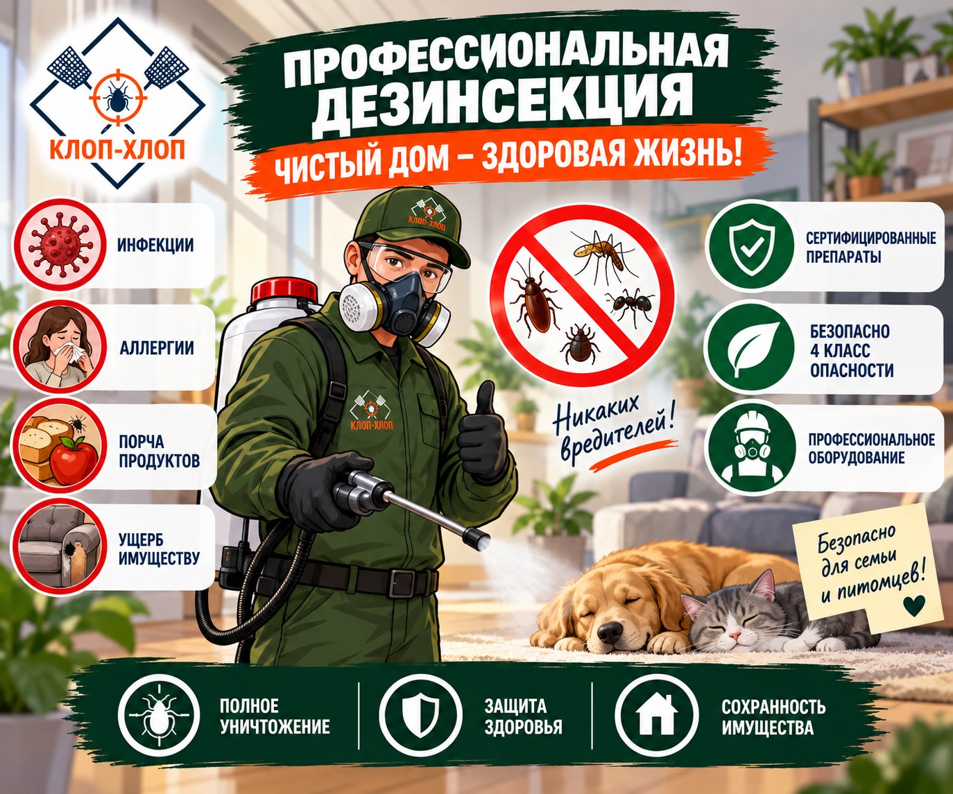 Вызов службы дезинсекции на дом