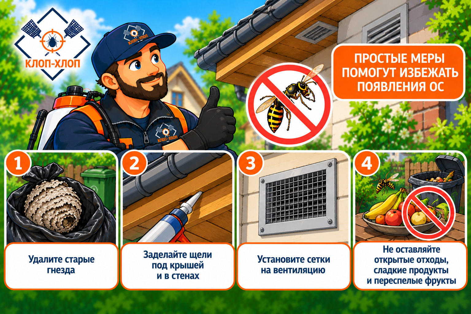 Как защитить дом и участок от повторного появления ос?