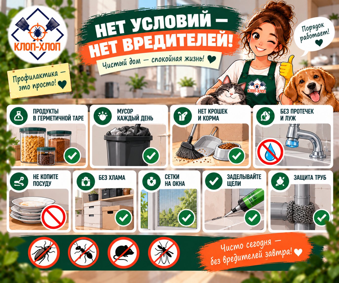 Профилактика насекомых и грызунов: чистота как главный барьер для вредителей