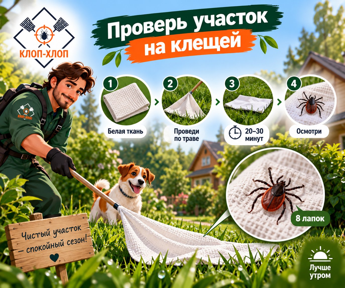 Как обнаружить клещей на даче