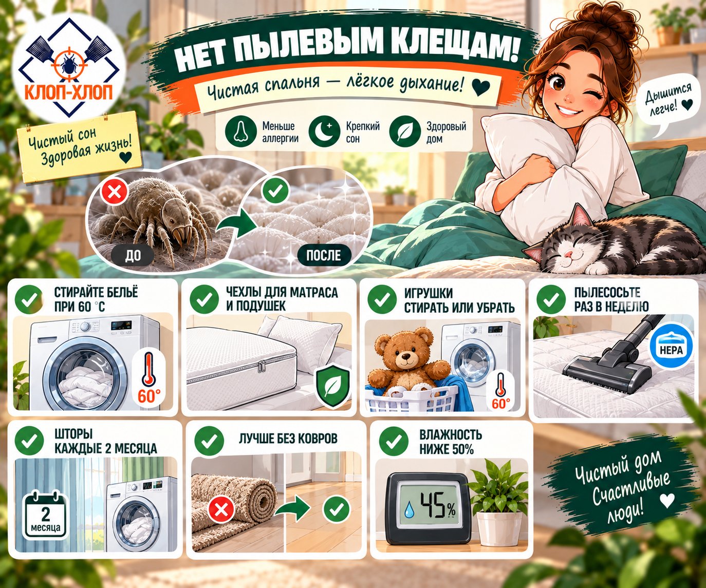 Пыль и текстиль: как избавиться от аллергенов и пылевых клещей