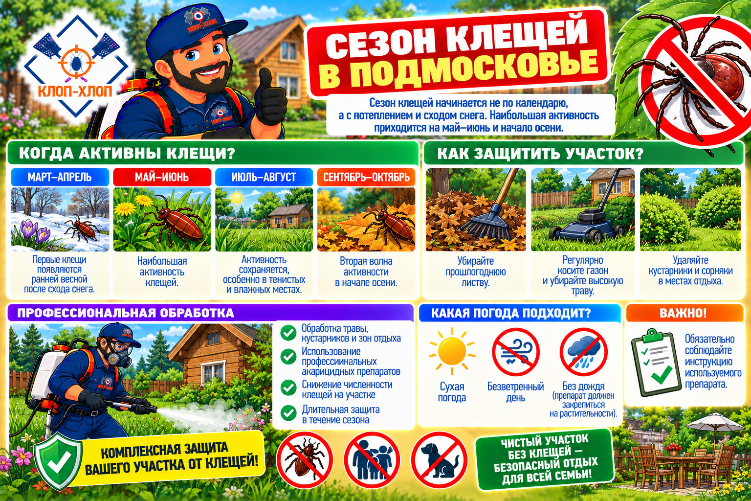 Календарь сезона клещей: не прозевать старт