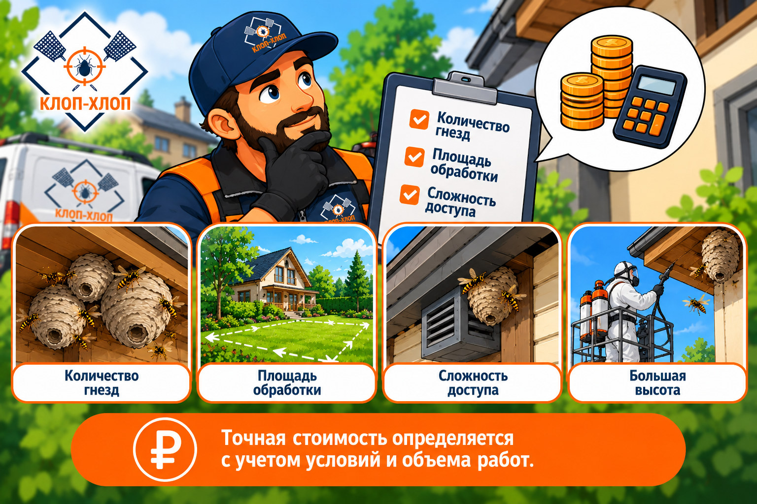 Цена на дезинсекцию от ос в Москве и Московской области