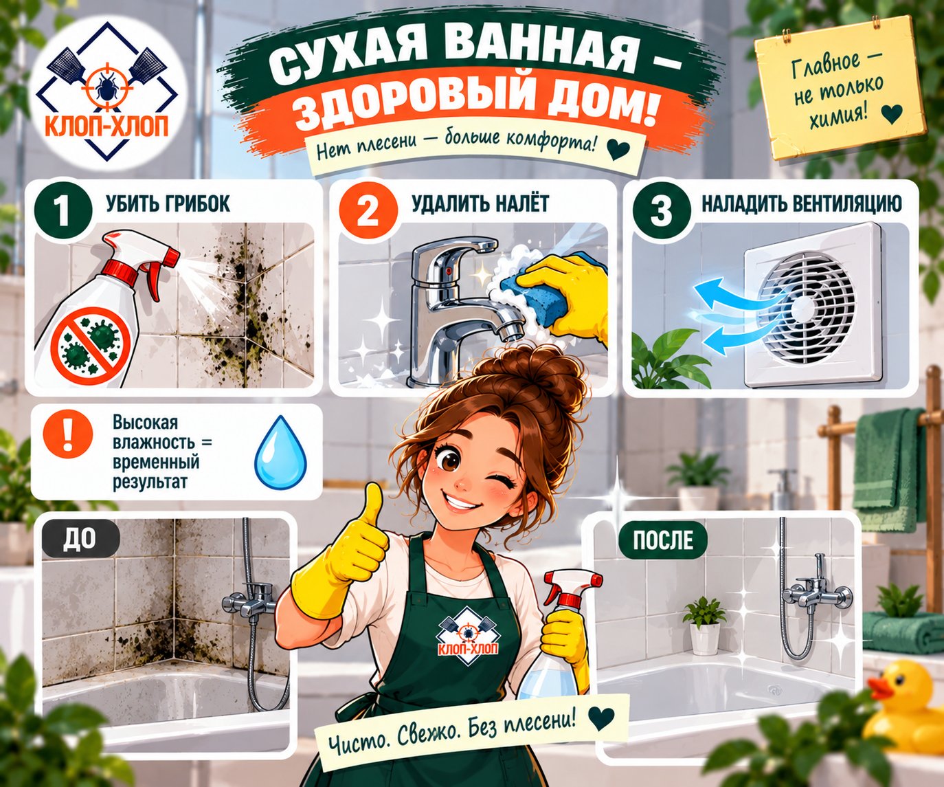 Ванная и туалет: борьба с плесенью, налётом и сыростью
