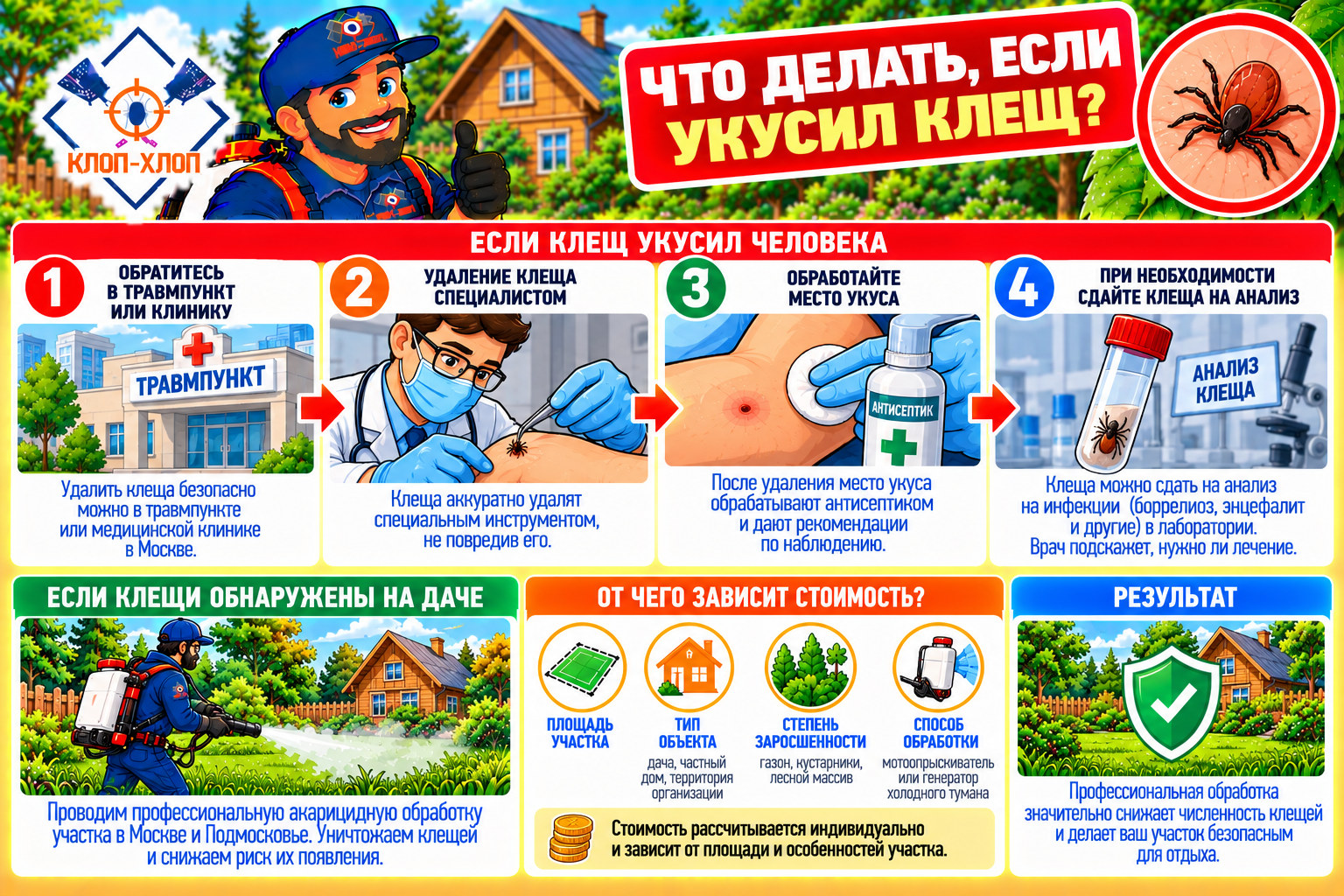 Вывести клещей в Москве