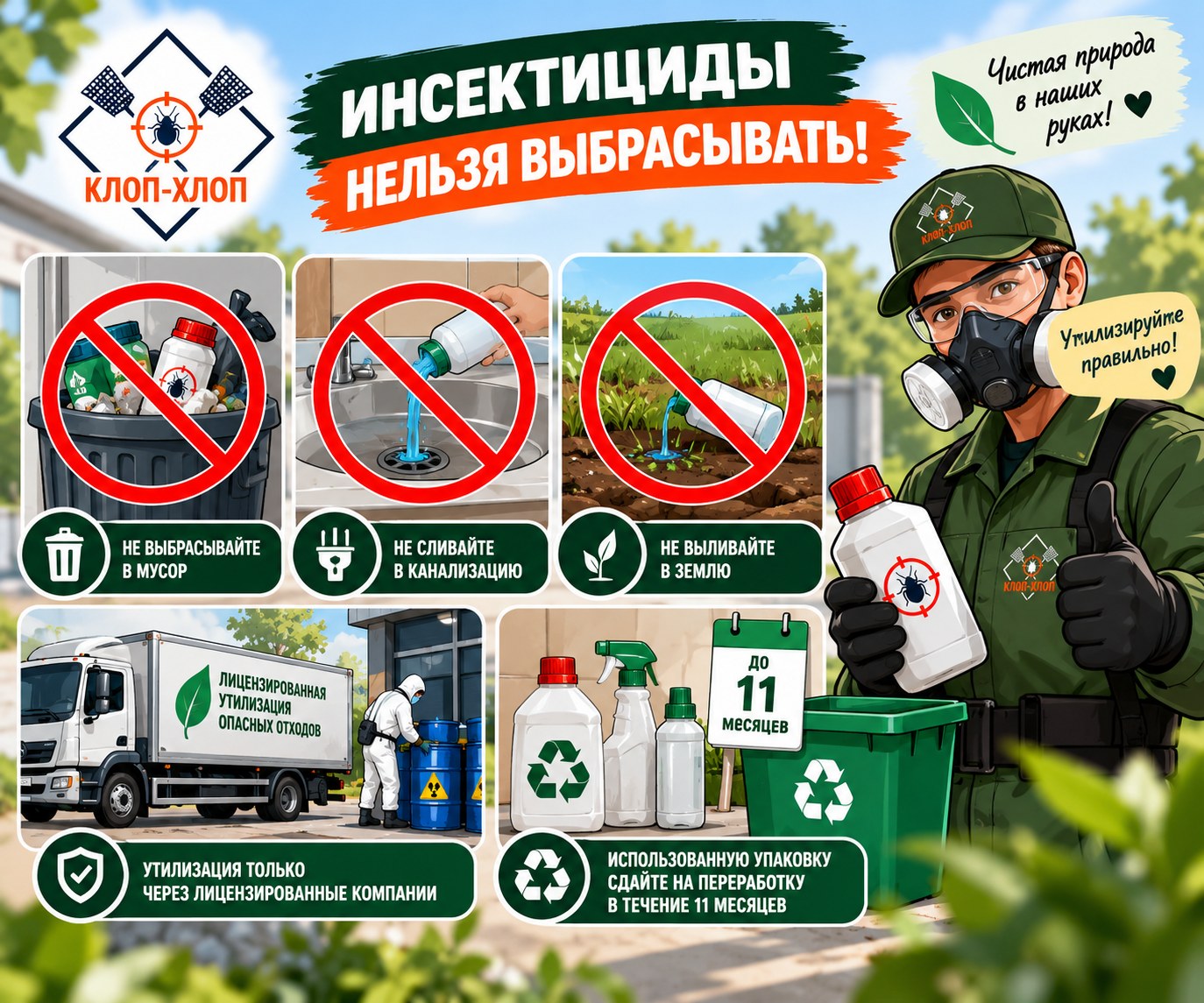 Особенности утилизации инсектицидов