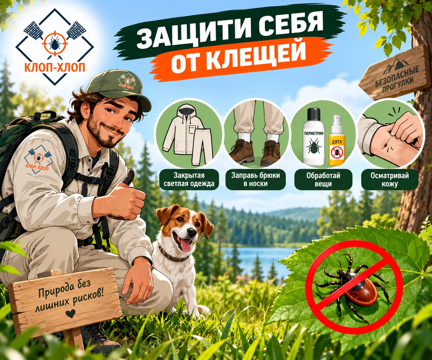 Индивидуальная защита: репелленты, одежда и регулярные осмотры