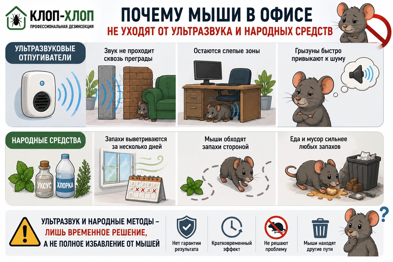 Народные методы и ультразвук от мышей в офисе
