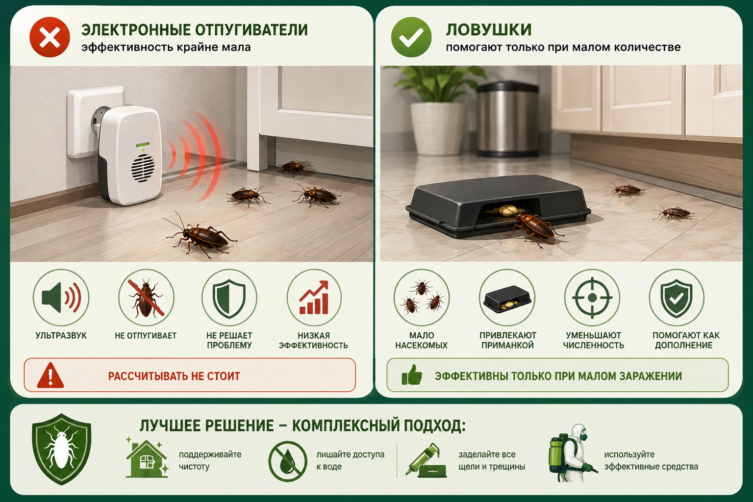 Ловушки и отпугиватели от прусаков: стоит ли надеяться