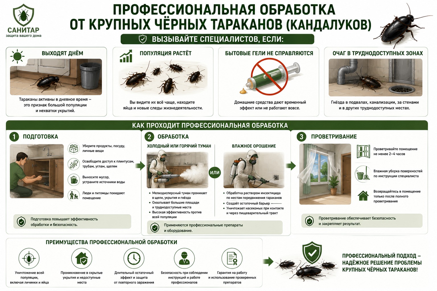 Профессиональная дезинсекция: когда вызывать специалистов и чего ожидать