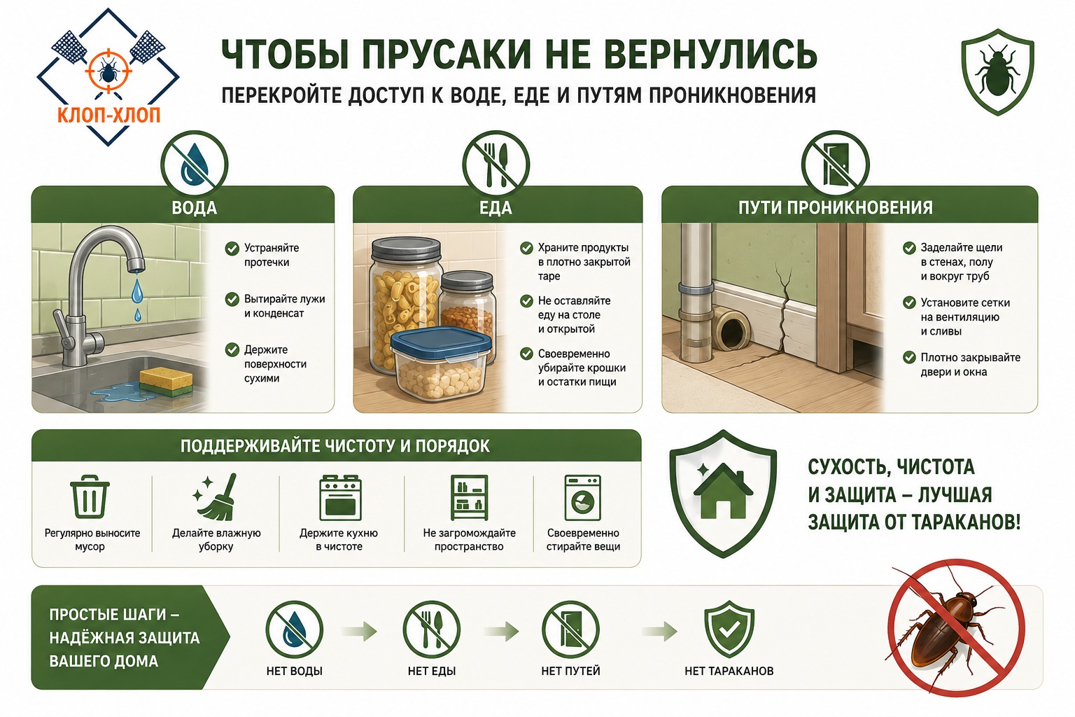 Профилактика: чтобы прусаки не вернулис